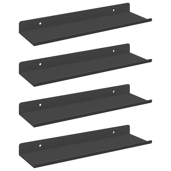 Raft suspendat 4 buc. Negru 30 x 9 x 2,5 cm Oțel WALTI