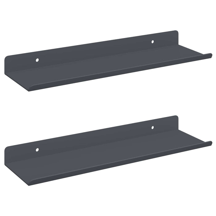 Raft de perete cu raft Pe perete 2 pcs Antracit 30 x 9 x 2,5 cm - WALTI WALTI