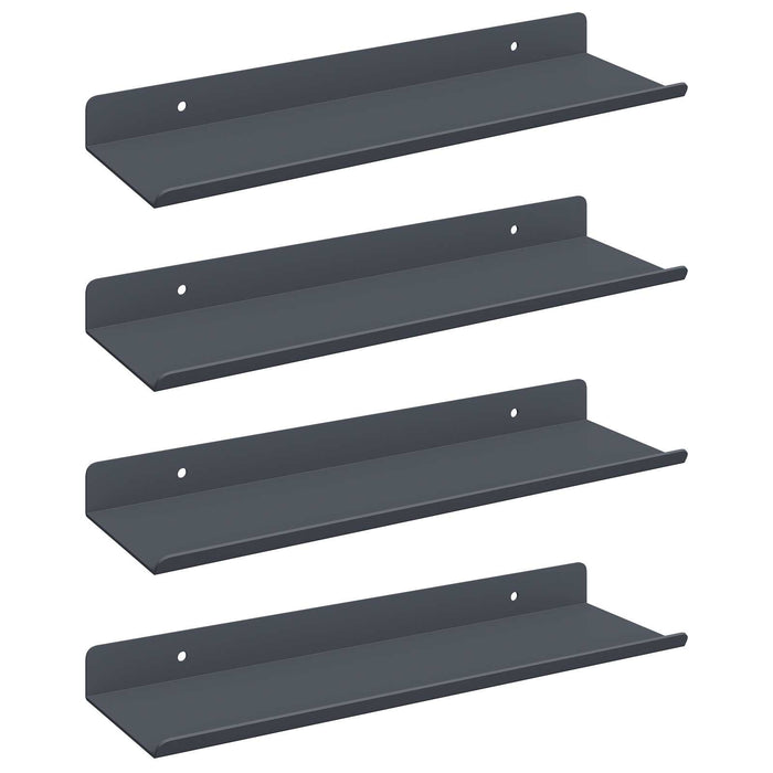 Raft de perete cu raft Pe perete 4 pcs Antracit 30 x 9 x 2,5 cm - WALTI WALTI