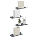 Raft de perete cu raft Pe perete 4 pcs Antracit 30 x 9 x 2,5 cm - WALTI WALTI