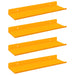 Raft de perete cu raft 4 pcs Galben muștar 30 x 9 x 2,5 cm - WALTI WALTI