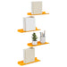 Raft de perete cu raft 4 pcs Galben muștar 30 x 9 x 2,5 cm - WALTI WALTI