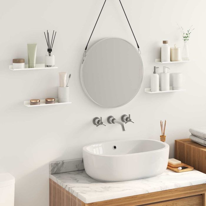 Raft de perete cu raft Pe perete 4 pcs Alb 30 x 9 x 2,5 cm - WALTI WALTI