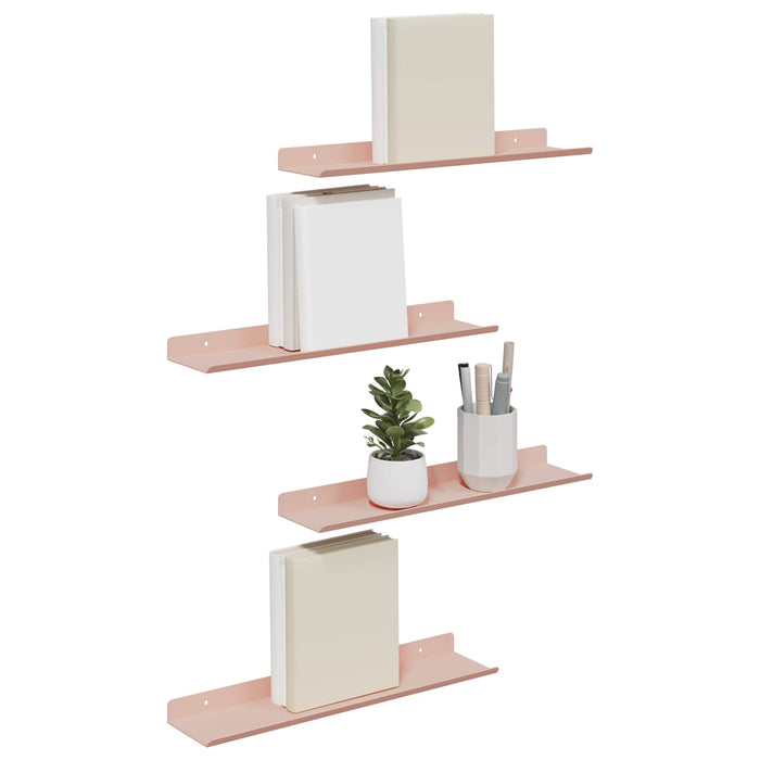 Raft de perete cu raft Pe perete 4 pcs Roz 40 x 9 x 2,5 cm - WALTI WALTI