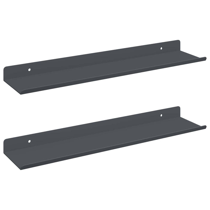 Raft de perete cu raft Pe perete 2 pcs Antracit 40 x 9 x 2,5 cm - WALTI WALTI