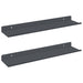Raft de perete cu raft Pe perete 2 pcs Antracit 40 x 9 x 2,5 cm - WALTI WALTI