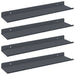 Raft de perete cu raft Pe perete 4 pcs Antracit 40 x 9 x 2,5 cm - WALTI WALTI