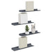 Raft de perete cu raft Pe perete 4 pcs Antracit 40 x 9 x 2,5 cm - WALTI WALTI