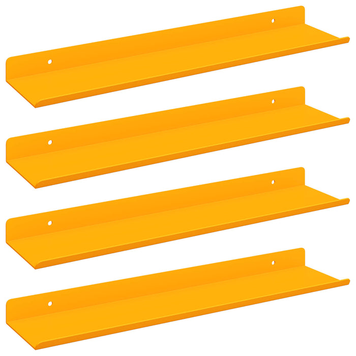 Raft de perete cu raft 4 pcs Galben muștar 40 x 9 x 2,5 cm - WALTI WALTI