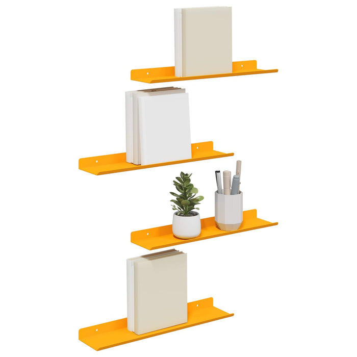 Raft de perete cu raft 4 pcs Galben muștar 40 x 9 x 2,5 cm - WALTI WALTI