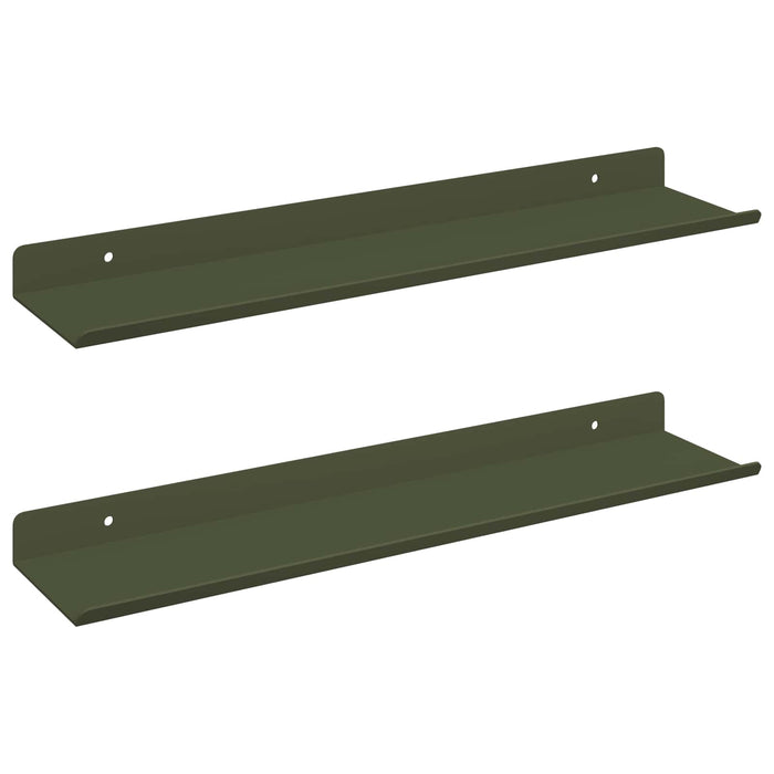 Raft de perete cu raft 2 pcs Verde măsliniu 40 x 9 x 2,5 cm - WALTI WALTI