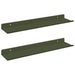 Raft de perete cu raft 2 pcs Verde măsliniu 40 x 9 x 2,5 cm - WALTI WALTI