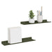 Raft de perete cu raft 2 pcs Verde măsliniu 40 x 9 x 2,5 cm - WALTI WALTI