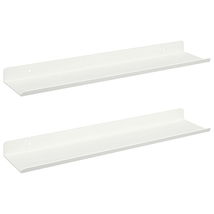 Raft de perete cu raft Pe perete 2 pcs Alb 40 x 9 x 2,5 cm - WALTI WALTI