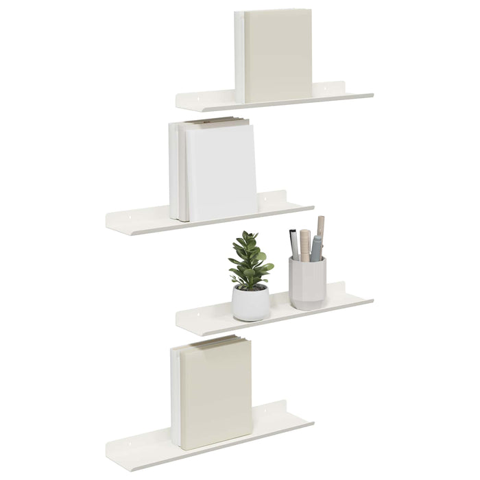 Raft de perete cu raft Pe perete 4 pcs Alb 40 x 9 x 2,5 cm - WALTI WALTI
