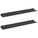 Raft de perete cu raft Pe perete 2 pcs Negru 80 x 9 x 2.5 cm - WALTI WALTI