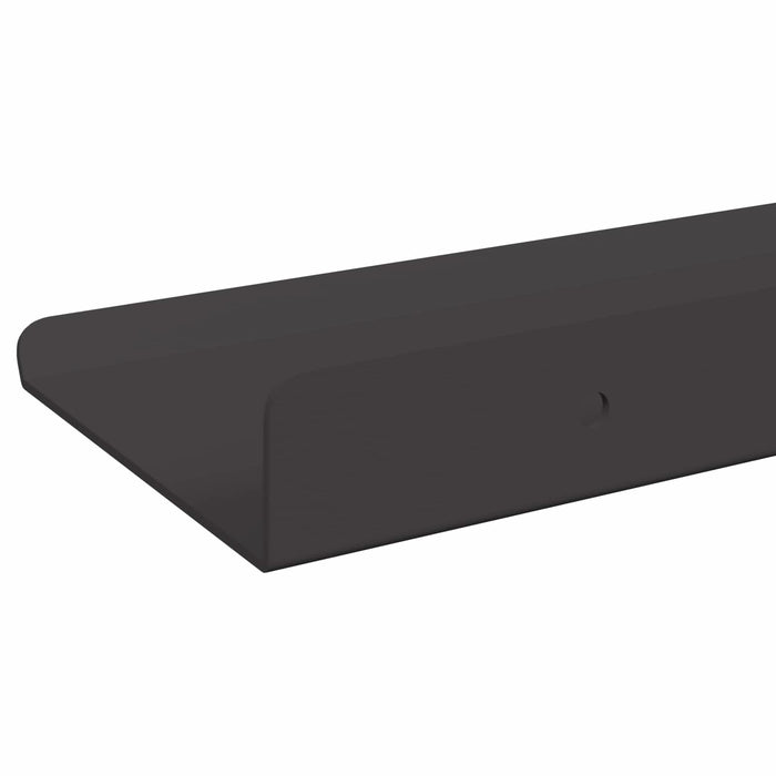 Raft de perete cu raft Pe perete 2 pcs Negru 80 x 9 x 2.5 cm - WALTI WALTI