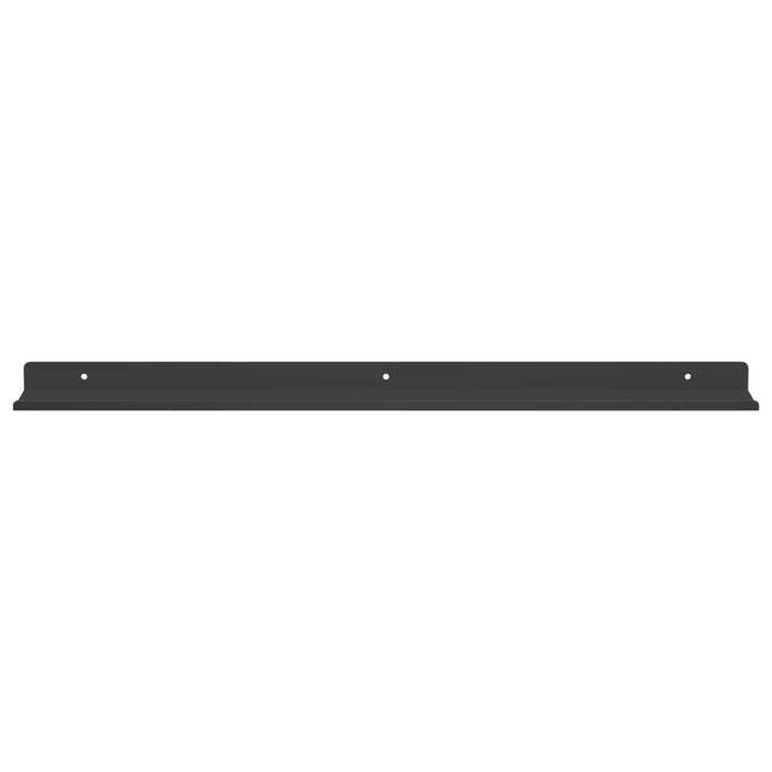 Raft de perete cu raft Pe perete 2 pcs Negru 80 x 9 x 2.5 cm - WALTI WALTI