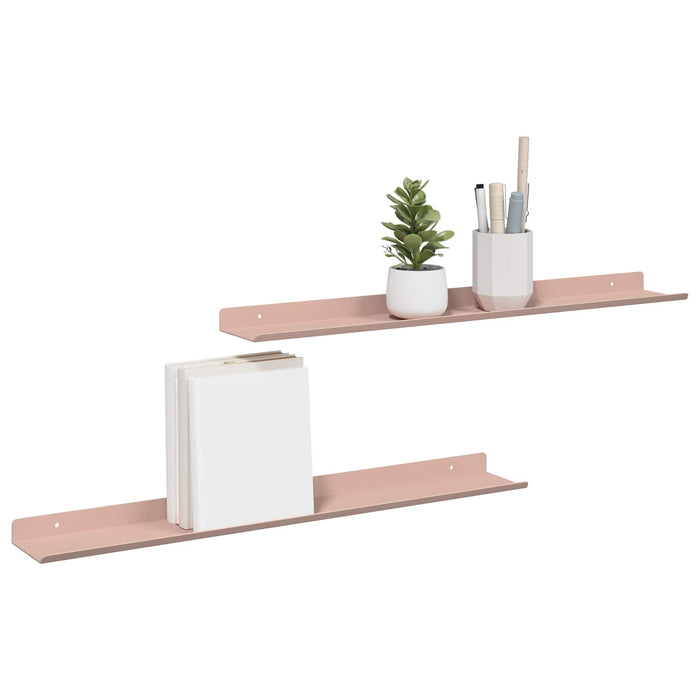 Raft de perete cu raft Pe perete 2 pcs Roz 60 x 9 x 2,5 cm - WALTI WALTI