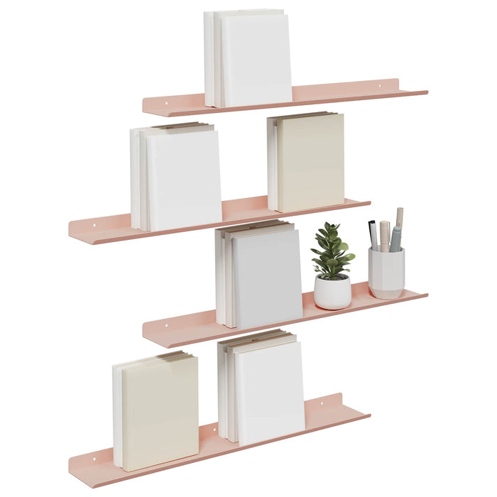 Raft de perete cu raft Pe perete 4 pcs Roz 60 x 9 x 2,5 cm - WALTI WALTI