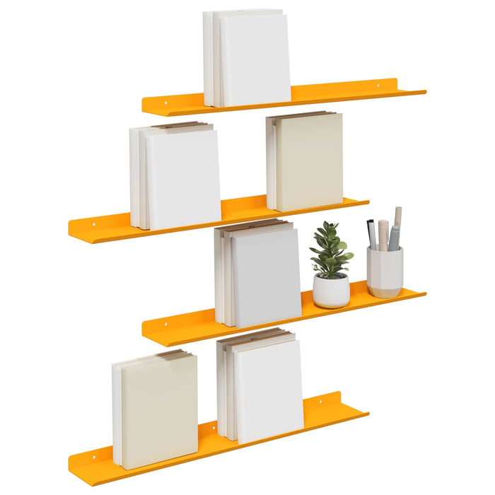 Raft de perete cu raft 4 pcs Galben muștar 60 x 9 x 2,5 cm - WALTI WALTI