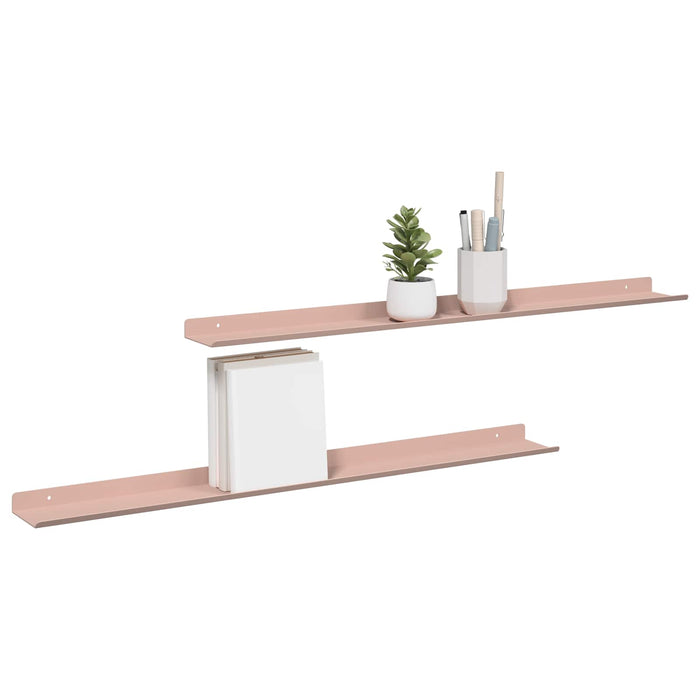 Raft de perete cu raft Pe perete 2 pcs Roz 80 x 9 x 2,5 cm - WALTI WALTI
