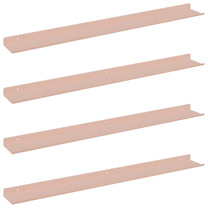 Raft de perete cu raft Pe perete 4 pcs Roz 80 x 9 x 2,5 cm - WALTI WALTI