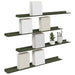 Raft de perete cu raft 4 pcs Verde măsliniu 80 x 9 x 2,5 cm - WALTI WALTI
