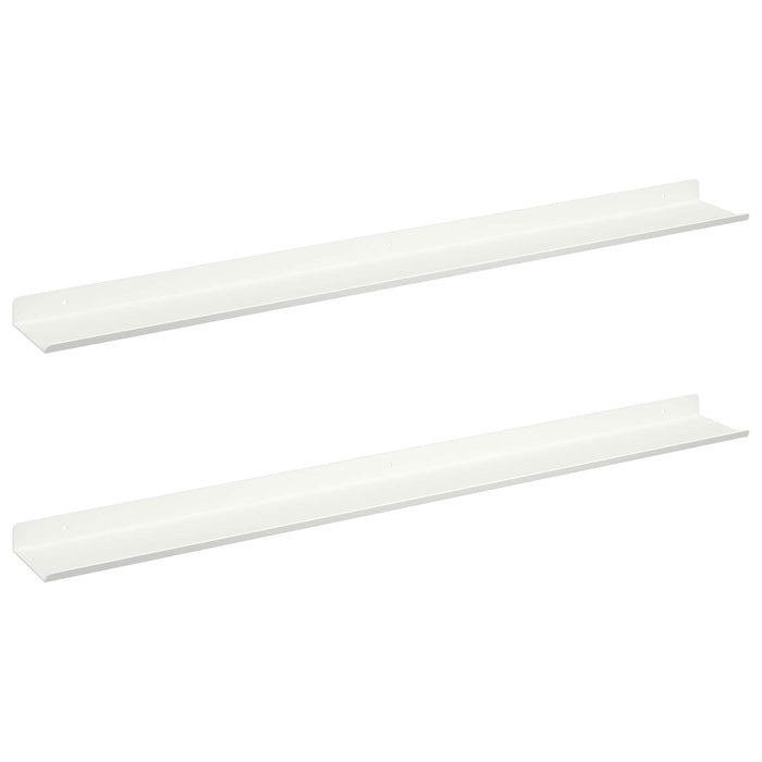Raft de perete cu raft Pe perete 2 pcs Alb 80 x 9 x 2,5 cm - WALTI WALTI