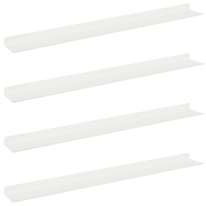 Raft de perete cu raft Pe perete 4 pcs Alb 80 x 9 x 2,5 cm - WALTI WALTI