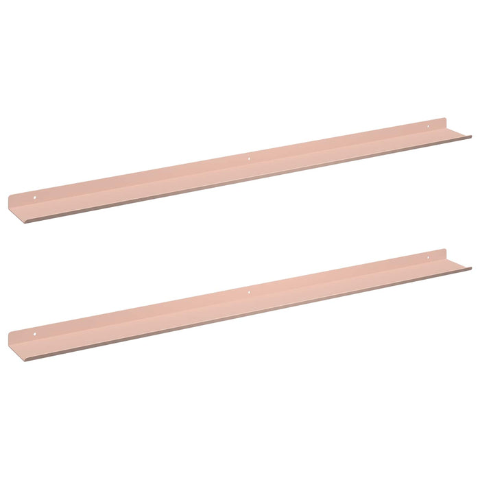 Raft de perete cu raft Pe perete 2 pcs Roz 100 x 9 x 2,5 cm - WALTI WALTI