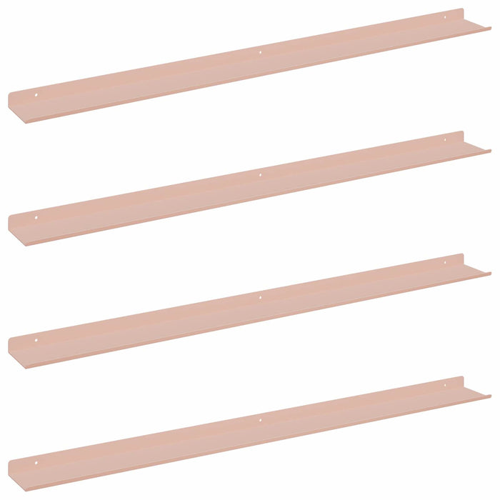 Raft de perete cu raft Pe perete 4 pcs Roz 100 x 9 x 2,5 cm - WALTI WALTI