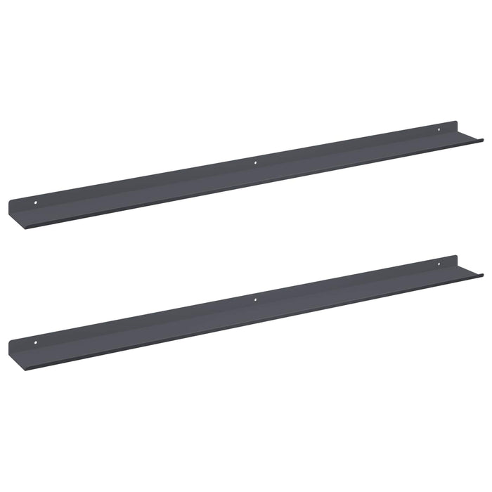 Raft de perete cu raft 2 pcs Antracit 100 x 9 x 2,5 cm - WALTI WALTI