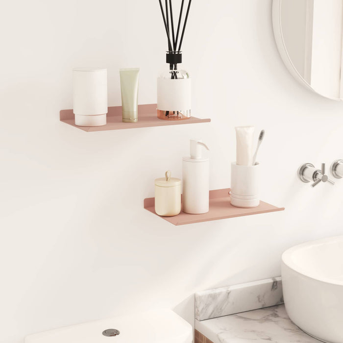 Raft de perete cu raft Pe perete 2 pcs Roz 30 x 18 x 2,5 cm - WALTI WALTI