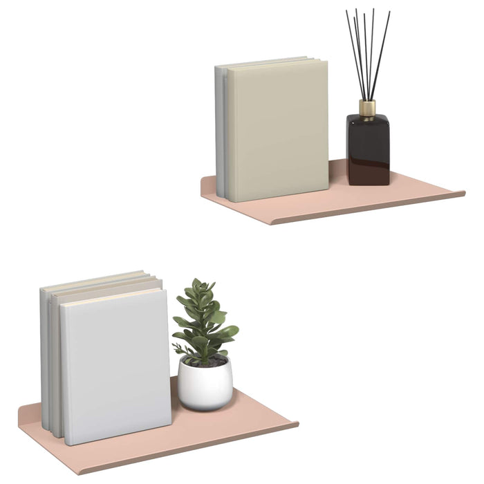 Raft de perete cu raft Pe perete 2 pcs Roz 30 x 18 x 2,5 cm - WALTI WALTI