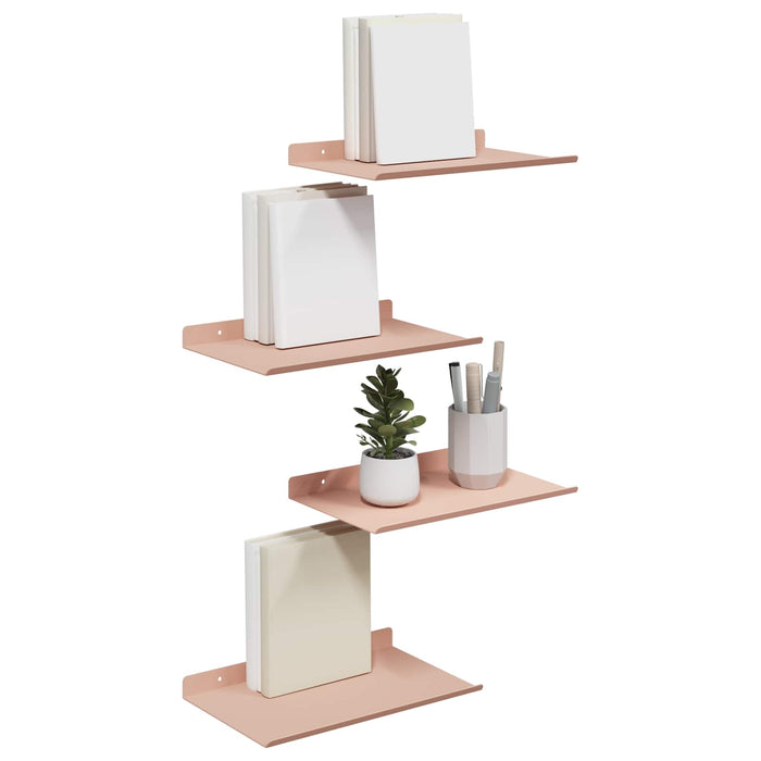 Raft de perete cu raft Pe perete 4 pcs Roz 30 x 18 x 2,5 cm - WALTI WALTI