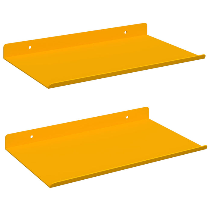 Raft de perete cu raft 2 pcs Galben muștar 30 x 18 x 2,5 cm - WALTI WALTI