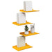 Raft de perete cu raft 4 pcs Galben muștar 30 x 18 x 2,5 cm - WALTI WALTI
