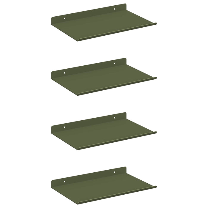 Raft de perete cu raft 4 pcs Verde măsliniu 30 x 18 x 2,5 cm - WALTI WALTI