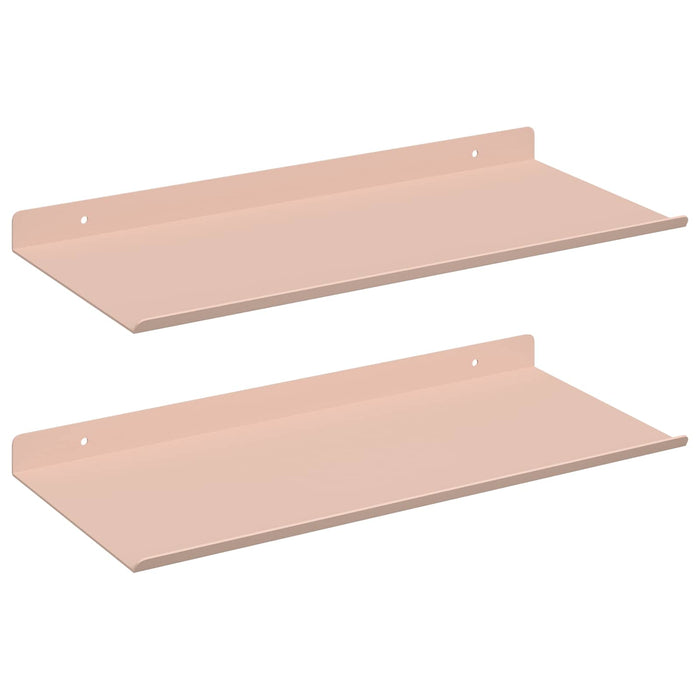 Raft de perete cu raft Pe perete 2 pcs Roz 40 x 18 x 2,5 cm - WALTI WALTI