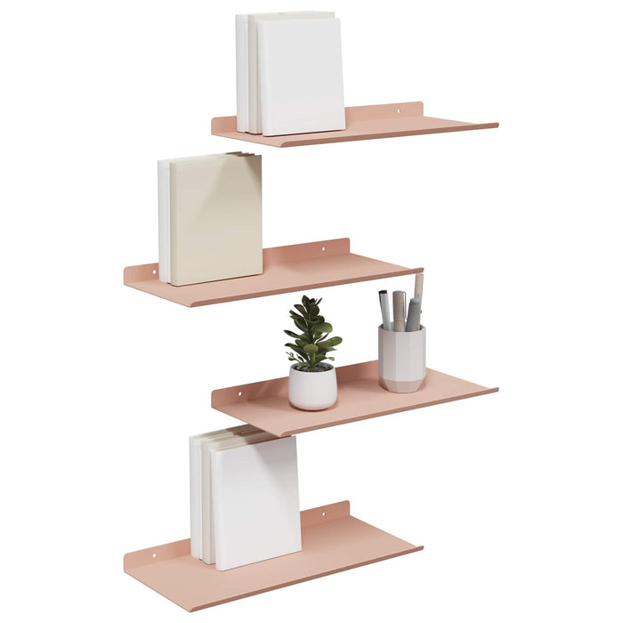Raft de perete cu raft Pe perete 4 pcs Roz 40 x 18 x 2,5 cm - WALTI WALTI