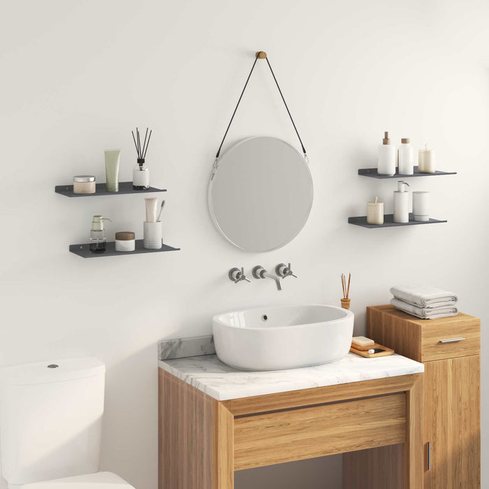 Raft de perete cu raft 4 pcs Antracit 40 x 18 x 2,5 cm - WALTI WALTI