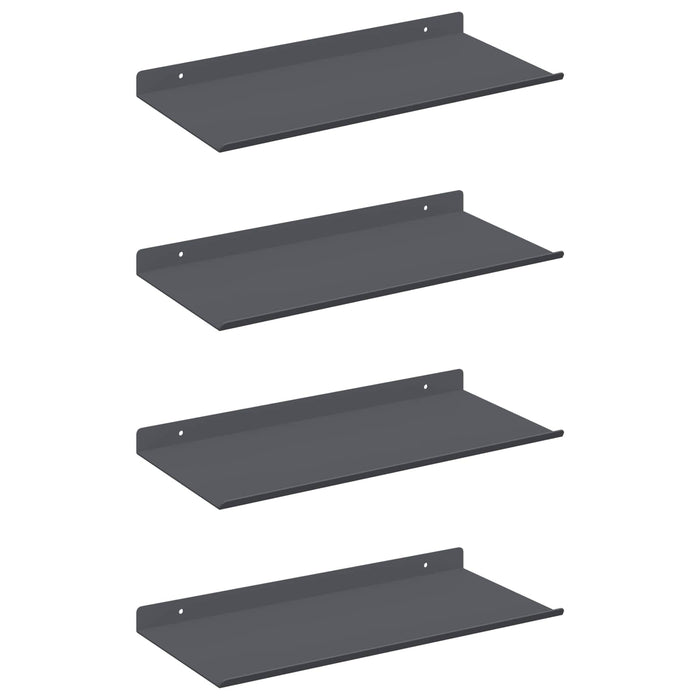 Raft de perete cu raft 4 pcs Antracit 40 x 18 x 2,5 cm - WALTI WALTI