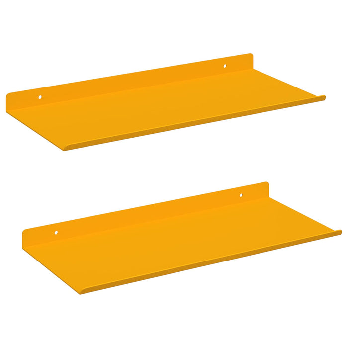 Raft de perete cu raft 2 pcs Galben muștar 40 x 18 x 2,5 cm - WALTI WALTI