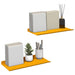 Raft de perete cu raft 2 pcs Galben muștar 40 x 18 x 2,5 cm - WALTI WALTI