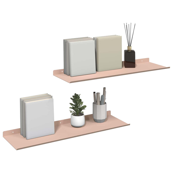 Raft de perete cu raft Pe perete 2 pcs Roz 60 x 18 x 2,5 cm - WALTI WALTI
