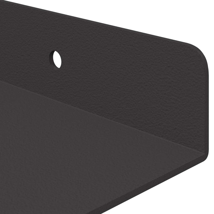 Raft de perete cu raft Pe perete 4 pcs Negru 80 x 18 x 2,5 cm - WALTI WALTI