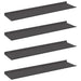 Raft de perete cu raft Pe perete 4 pcs Negru 80 x 18 x 2,5 cm - WALTI WALTI