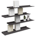 Raft de perete cu raft Pe perete 4 pcs Negru 80 x 18 x 2,5 cm - WALTI WALTI