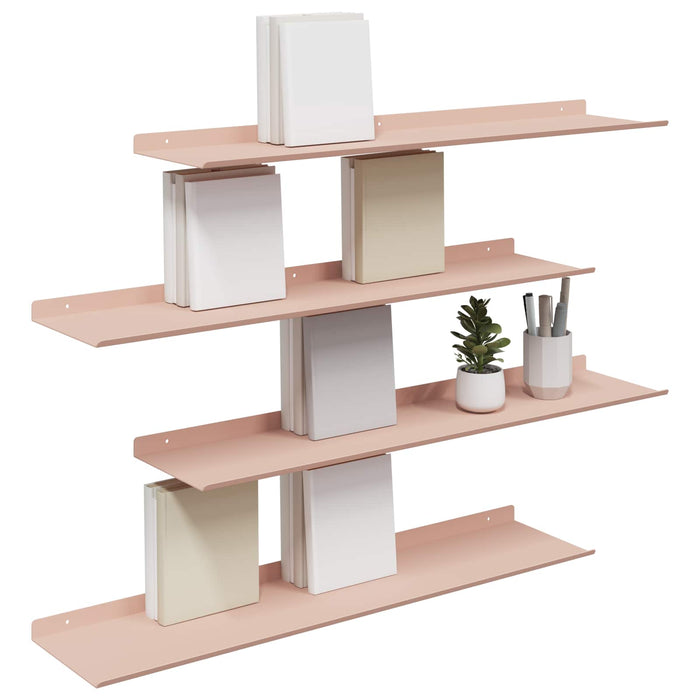 Raft de perete cu raft Pe perete 4 pcs Roz 80 x 18 x 2,5 cm - WALTI WALTI